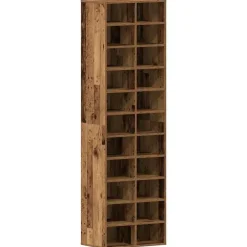 Schoenenkasten-vidaXL - Schoenenkast - Oud hout - Bewerkt hout - 22 paar - 54x34x183 cm