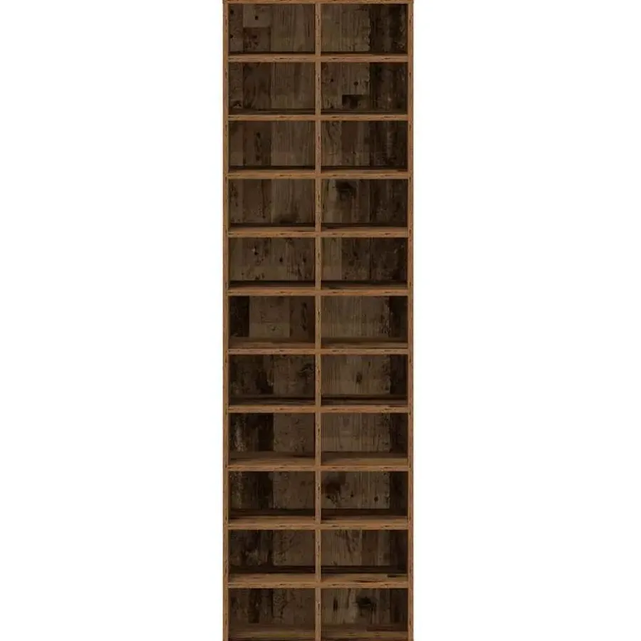 Schoenenkasten-vidaXL - Schoenenkast - Oud hout - Bewerkt hout - 22 paar - 54x34x183 cm