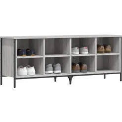 Schoenenkasten-vidaXL - Schoenenkast 8 paar met 8 vakken - Grijs sonoma eiken - 131x35x50 cm