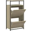 vidaXL - Schoenenkast 6 paar met 2 kleppen - Sonoma eiken - Hout - 60x34x112 cm