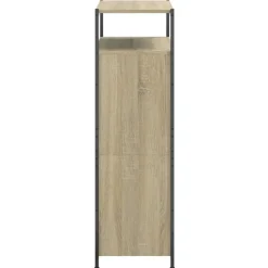 Schoenenkasten-vidaXL - Schoenenkast 9 paar met 2 kleppen - Sonoma eiken - Hout - 75x34x112 cm