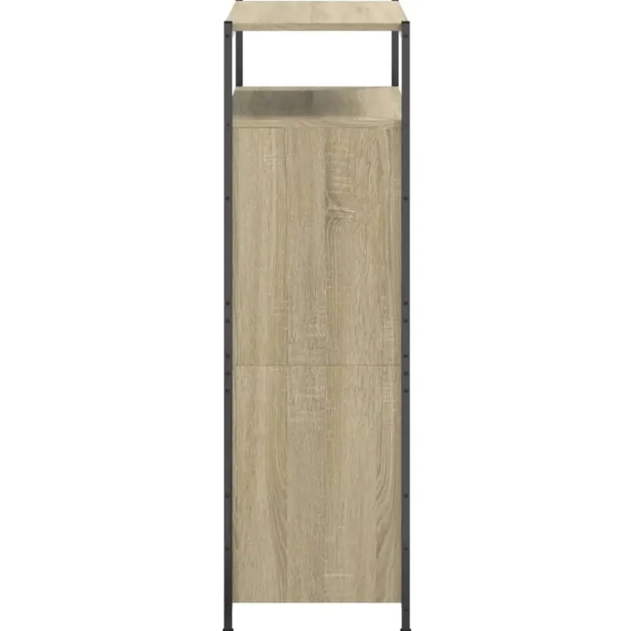 Schoenenkasten-vidaXL - Schoenenkast 9 paar met 2 kleppen - Sonoma eiken - Hout - 75x34x112 cm
