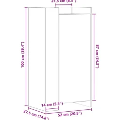 Schoenenkasten-vidaXL - Schoenenkast 10 paar met 1 deur - Zwart - Bewerkt hout - 52x37.5x100 cm