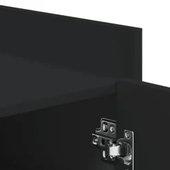 Schoenenkasten-vidaXL - Schoenenkast 10 paar met 1 deur - Zwart - Bewerkt hout - 52x37.5x100 cm