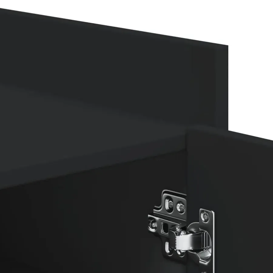 Schoenenkasten-vidaXL - Schoenenkast 10 paar met 1 deur - Zwart - Bewerkt hout - 52x37.5x100 cm