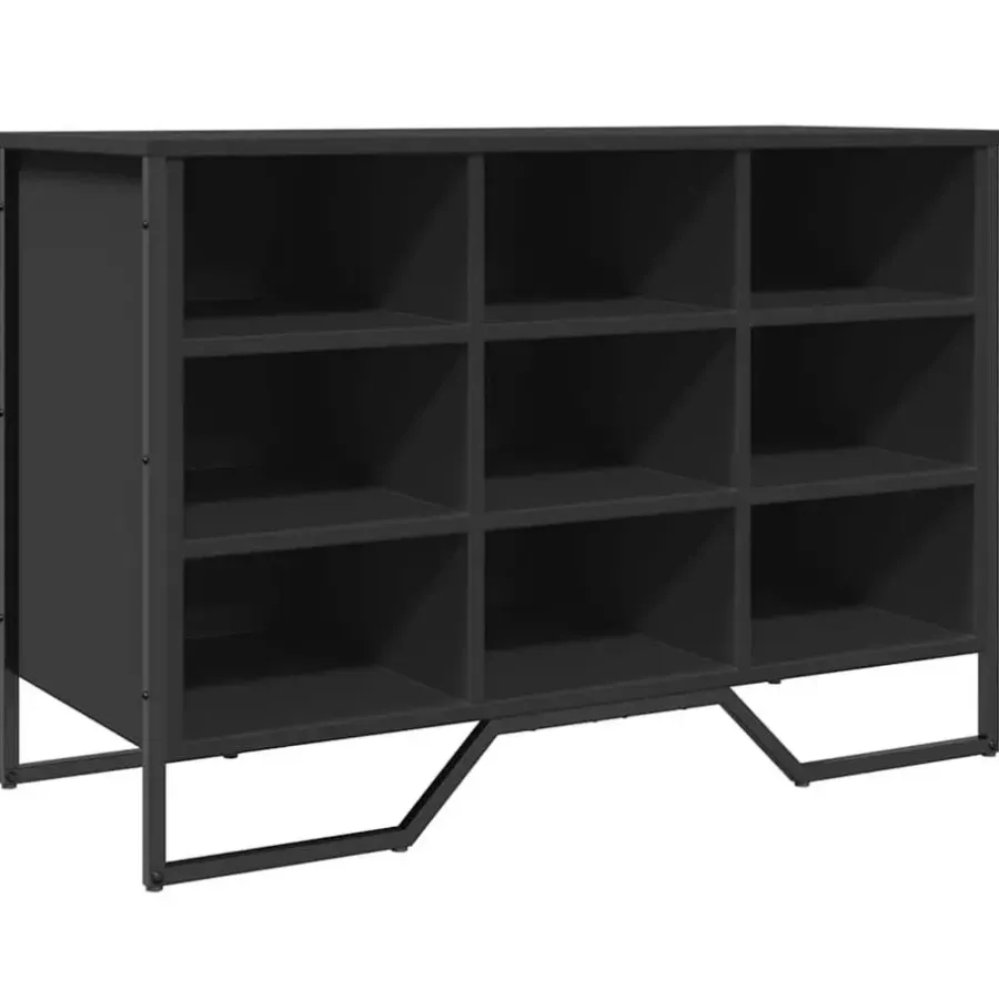 vidaXL - Schoenenkast 9 paar met 9 vakken - Zwart - Bewerkt hout - 90x38x61.5 cm