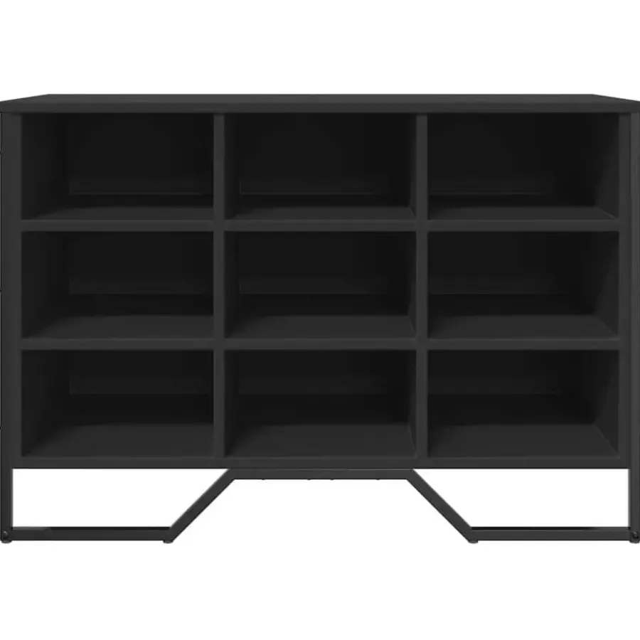 vidaXL - Schoenenkast 9 paar met 9 vakken - Zwart - Bewerkt hout - 90x38x61.5 cm