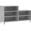 Schoenenkasten-vidaXL - Schoenenkast 10 paar met metalen poten - Betongrijs - 102x36x60 cm