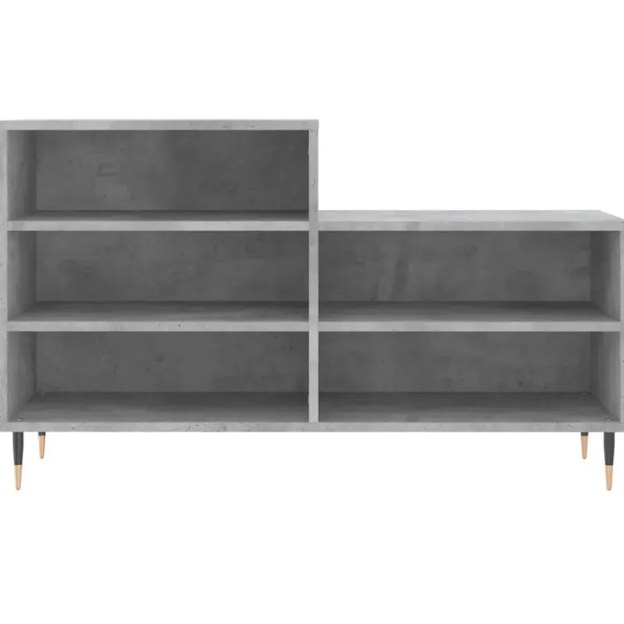 Schoenenkasten-vidaXL - Schoenenkast 10 paar met metalen poten - Betongrijs - 102x36x60 cm