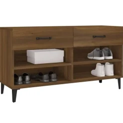 vidaXL - Schoenenkast 8 paar met 2 lades - Bruin eiken - Hout - 102x35x55 cm