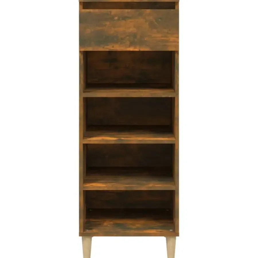 vidaXL - Schoenenkast 4 paar met lade - Gerookt eiken - Hout - 40x36x105 cm