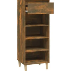 vidaXL - Schoenenkast 4 paar met lade - Gerookt eiken - Hout - 40x36x105 cm