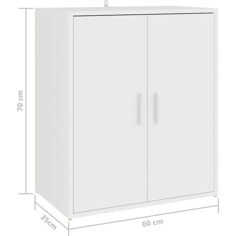 vidaXL - Schoenenkast - Wit - Bewerkt hout - 60 x 35 x 70 cm