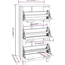 Schoenenkasten-vidaXL - Schoenenkast - Wit - Grenenhout