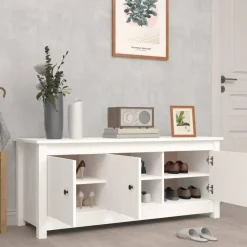 vidaXL - Schoenenkast - Wit - Grenenhout