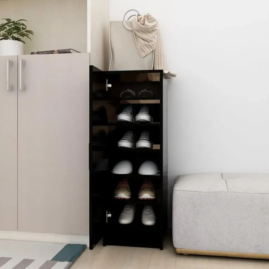 vidaXL - Schoenenkast - Zwart - Bewerkt hout - 31.5 x 35 x 92 cm