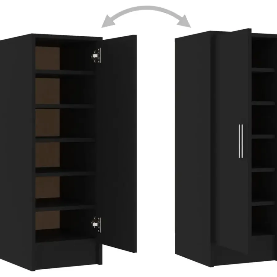 vidaXL - Schoenenkast - Zwart - Bewerkt hout - 31.5 x 35 x 92 cm