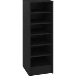 Schoenenkasten-vidaXL - Schoenenkast - Zwart - Bewerkt hout - 31.5 x 35 x 92 cm