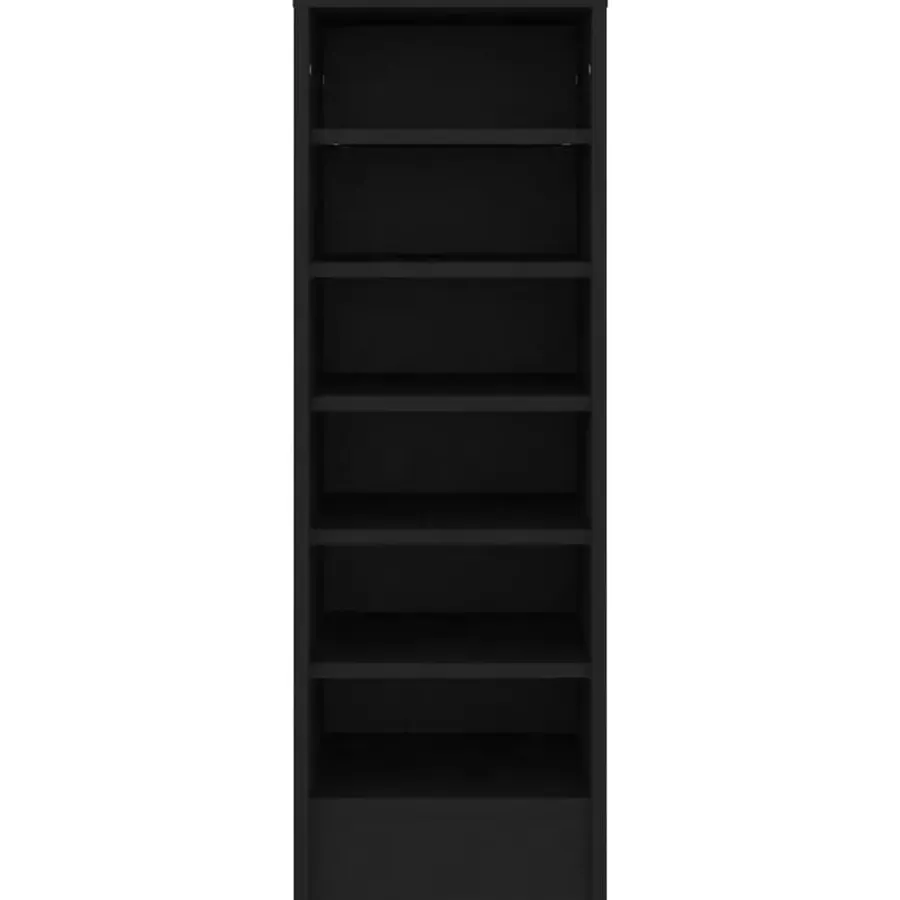 Schoenenkasten-vidaXL - Schoenenkast - Zwart - Bewerkt hout - 31.5 x 35 x 92 cm