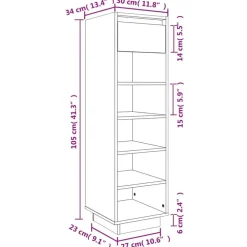 vidaXL - Schoenenkast - Zwart - Grenenhout