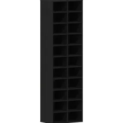 vidaXL - Schoenenkast - Zwart eiken - Bewerkt hout - 22 paar - 54x34x183 cm