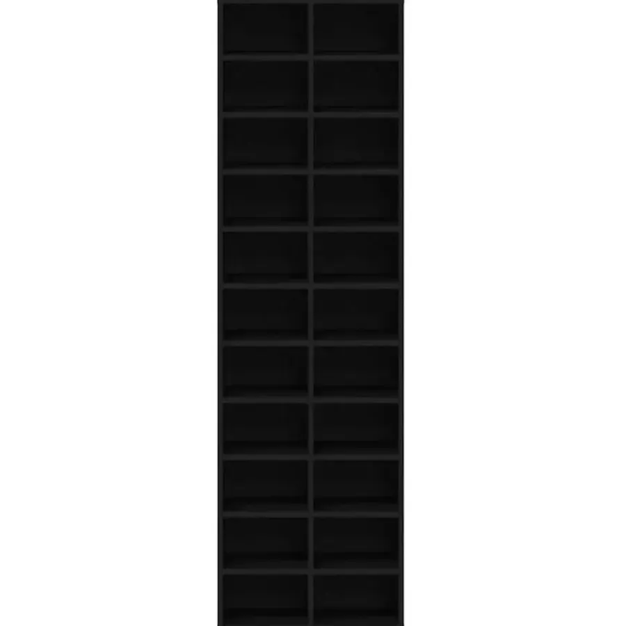 vidaXL - Schoenenkast - Zwart eiken - Bewerkt hout - 22 paar - 54x34x183 cm