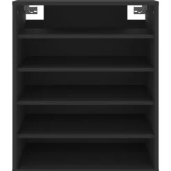 Schoenenkasten-vidaXL - Schoenenkast - Zwart - Bewerkt hout - 60 x 35 x 70 cm