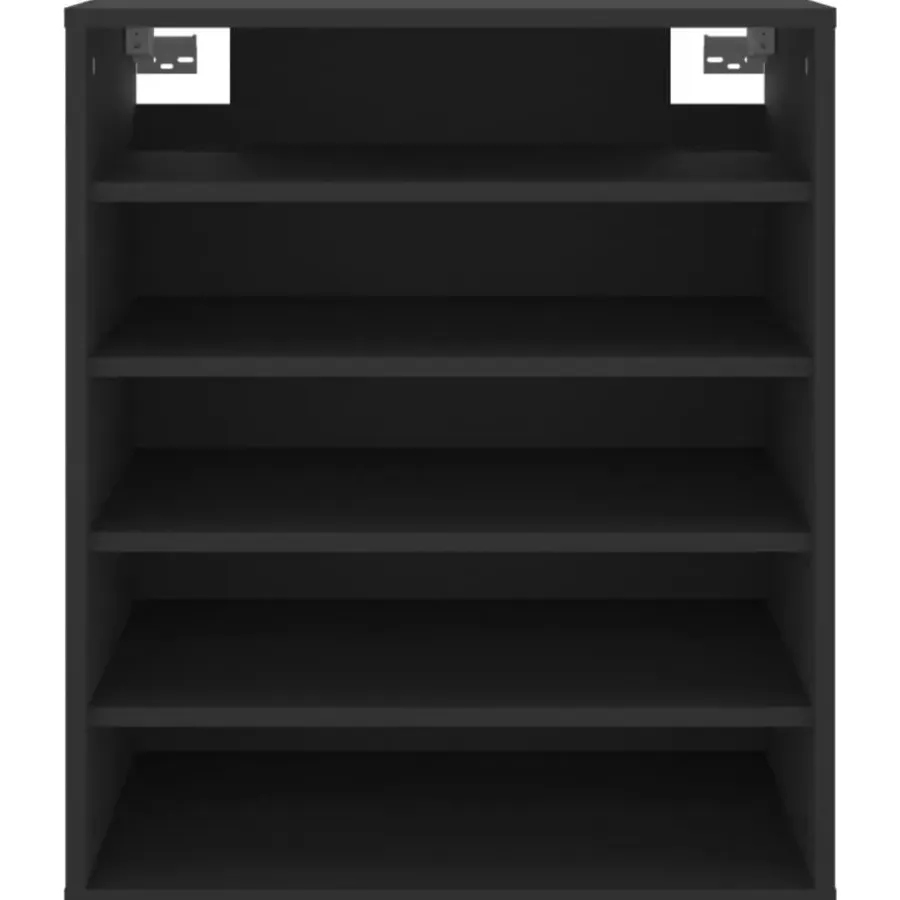 Schoenenkasten-vidaXL - Schoenenkast - Zwart - Bewerkt hout - 60 x 35 x 70 cm