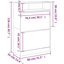 vidaXL - Schoenenkast - Zwart - Bewerkt hout