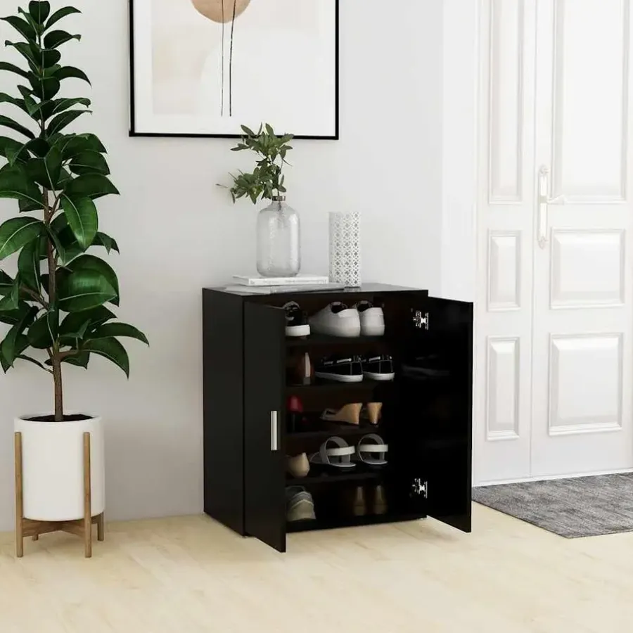 vidaXL - Schoenenkast - Zwart - Bewerkt hout - 60 x 35 x 70 cm