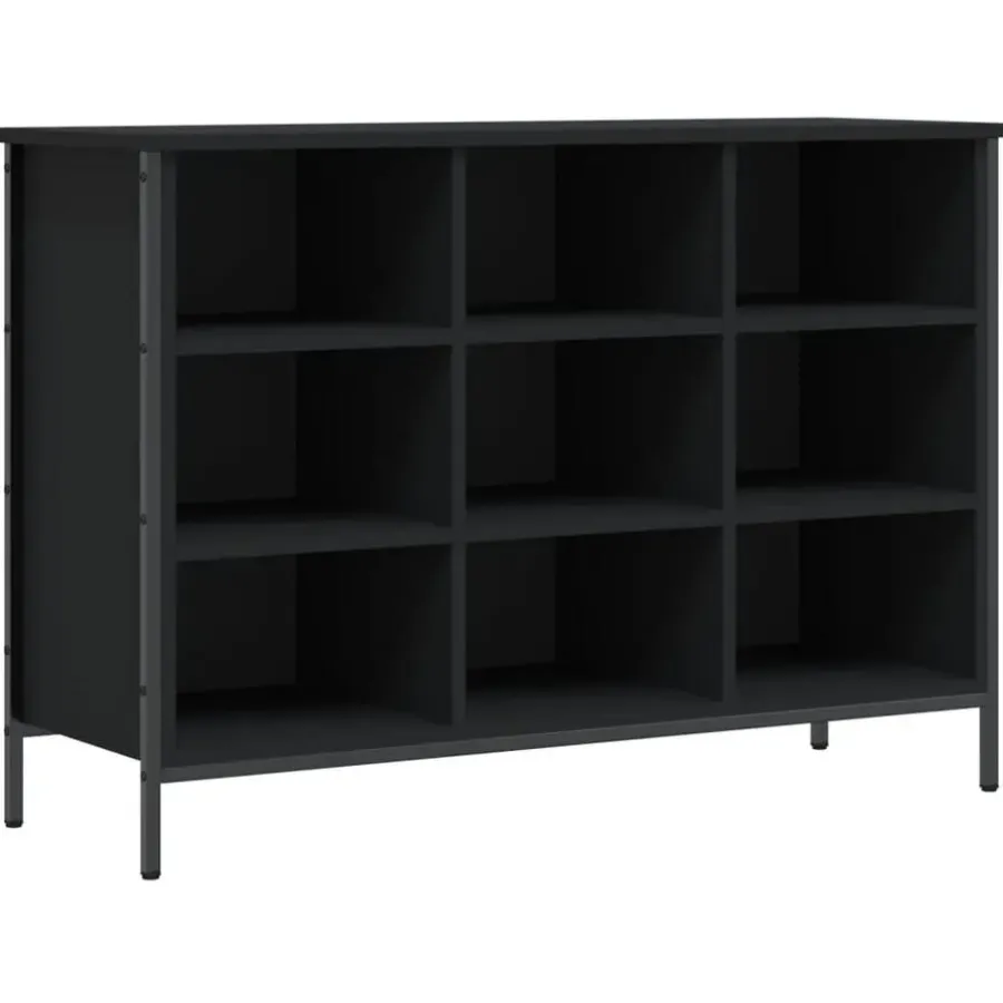 vidaXL - Schoenenkast - Zwart - Bewerkt hout