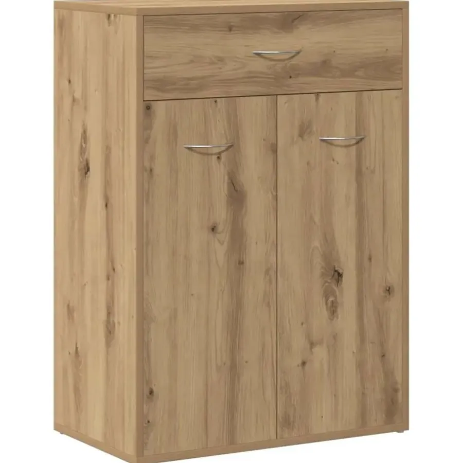 vidaXL - Schoenenkast met 1 lade 2 deuren - Artisan eiken - Hout - 60x35x84 cm