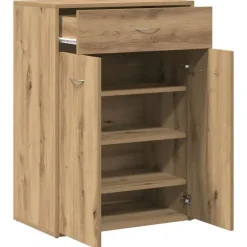 vidaXL - Schoenenkast met 1 lade 2 deuren - Artisan eiken - Hout - 60x35x84 cm
