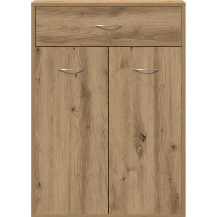 vidaXL - Schoenenkast met 1 lade 2 deuren - Artisan eiken - Hout - 60x35x84 cm