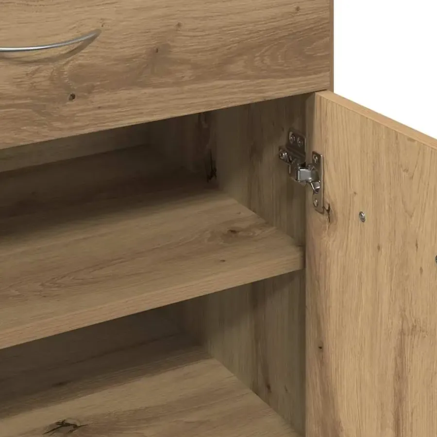 vidaXL - Schoenenkast met 1 lade 2 deuren - Artisan eiken - Hout - 60x35x84 cm