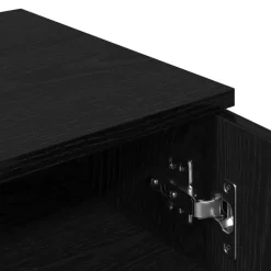 Schoenenkasten-vidaXL - Schoenenkast met 2 deuren - Zwart eiken - Bewerkt hout - 59x35x70 cm