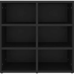 vidaXL - Schoenenkast met 6 vakken - Zwart - Bewerkt hout - 52.5x30x50 cm