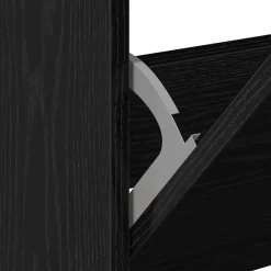 Schoenenkasten-vidaXL - Schoenenkast met 3 kleppen 9 paar - Zwart eiken - 80x21x125,5 cm