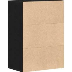 Schoenenkasten-vidaXL - Schoenenkast met 1 lade en 2 deuren - Zwart eiken - Hout - 60x35x84 cm