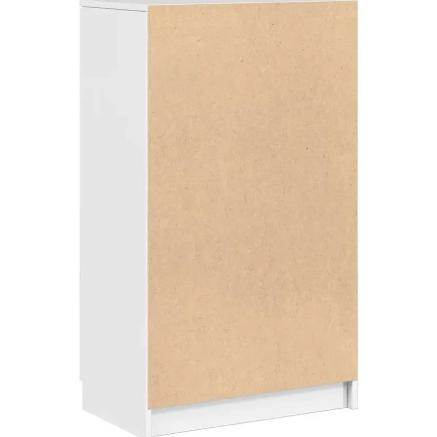 vidaXL - Schoenenkast met 2 deuren - Hoogglans wit - Hout - 59x35x100.5 cm