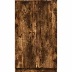 Schoenenkasten-vidaXL - Schoenenkast met 2 deuren - Gerookt eiken - Hout - 59x35x100 cm