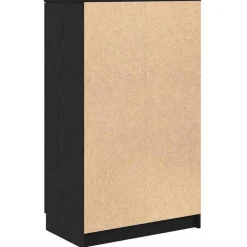 vidaXL - Schoenenkast met 2 deuren - Zwart eiken - Bewerkt hout - 59x35x100 cm