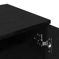 vidaXL - Schoenenkast met 2 deuren - Zwart eiken - Bewerkt hout - 59x35x100 cm