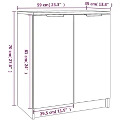 vidaXL - Schoenenkast met 2 deuren - Sonoma eiken - Bewerkt hout - 59x35x70 cm