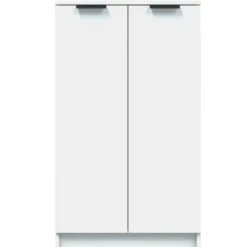 vidaXL - Schoenenkast met 2 deuren - Wit - Bewerkt hout - 59x35x100.5 cm