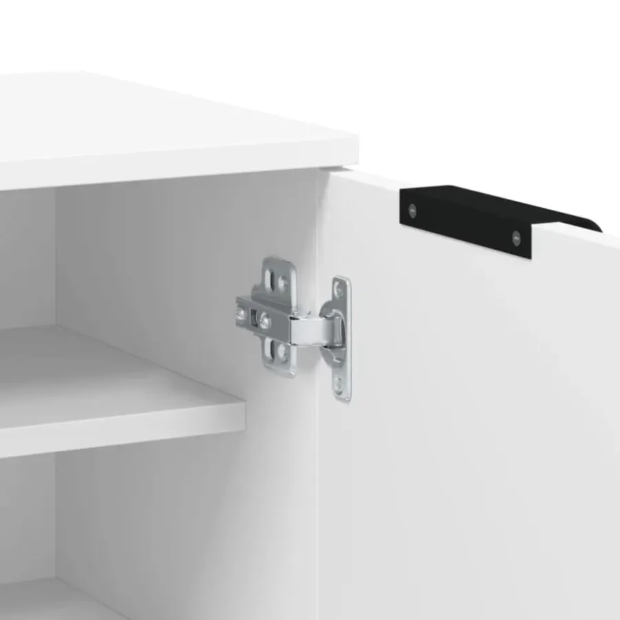 vidaXL - Schoenenkast met 2 deuren - Wit - Bewerkt hout - 59x35x100.5 cm