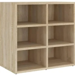 Schoenenkasten-vidaXL - Schoenenkast met 6 vakken - Sonoma eiken - Bewerkt hout - 52.5x30x50 cm