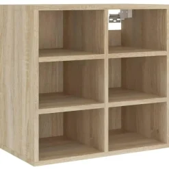 Schoenenkasten-vidaXL - Schoenenkast met 6 vakken - Sonoma eiken - Bewerkt hout - 52.5x30x50 cm
