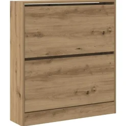 Schoenenkasten-vidaXL - Schoenenkast voor entree 4 paar - Gerookt eiken - 80x21x87,5 cm