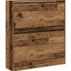Schoenenkasten-vidaXL - Schoenenkast voor entree 4 paar - Oud hout - 80x21x87,5 cm